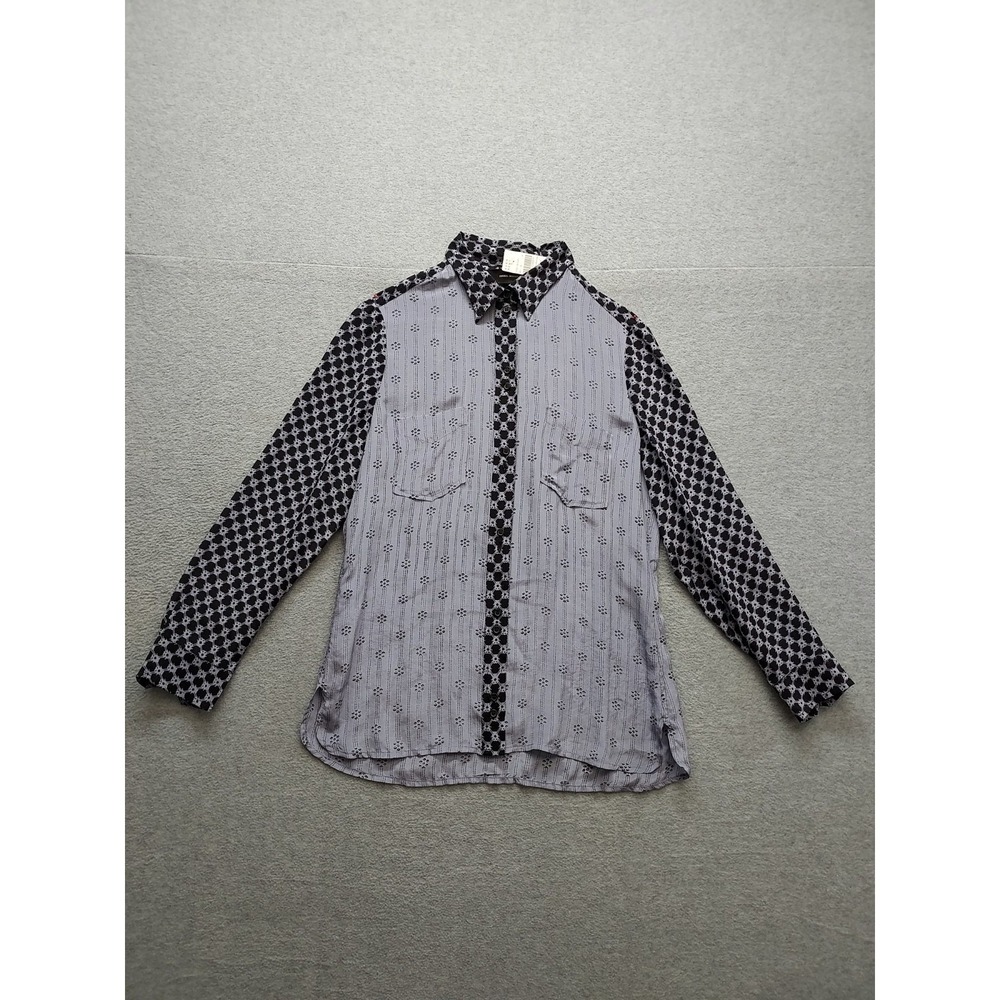 Isabel Marant Women Tops 40 Multicolor Panels Button Front‎ Long Sleeve Blouse
